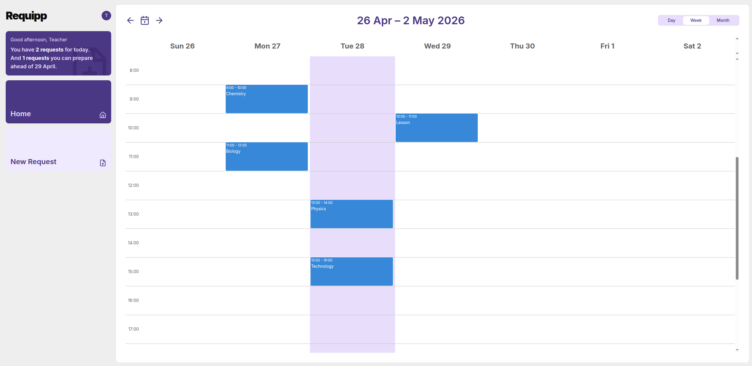 Requipp dashboard preview